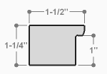 This heavy frame features simple, straight edges and a pecan-wood finish with wood grain details. 

Protruding 1.25 "es, a distinct division is achieved between art and wall. The deep rabbet also provides shadow box properties.

1.5 " width: ideal for medium size images.  The simple, classic nature of this frame, and it