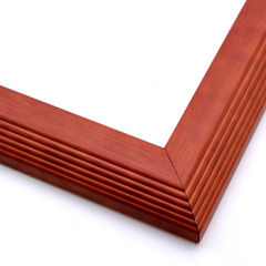 This soft frame features a reverse, stepped curve at the outer edge. The pearlized, walnut-wood wash creates a cleanly rustic effect that highlights the natural wood grain.

1.625 " width: ideal for small to medium size artwork. Nature photographs or warm toned paintings and giclee prints will look right at home in this classic frame.