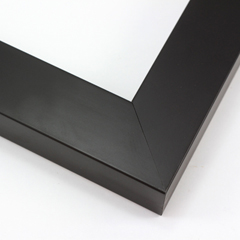 This simple frame features a flat, matte black finish. 

1.5 " width: ideal for small to large artwork. The clean modern lines of this frame make it the perfect fit for a wide variety of paintings, photos and giclee prints.