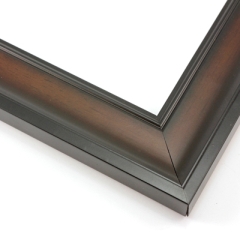 This classic, bevelled frame features a gentle scoop profile. The dark walnut wash fades to black on the inner and outer edges.

1.75 " width: ideal for medium size artwork. A wide variety of photographs, paintings and prints would look beautiful bordered by this simple frame.