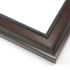 This classic, bevelled frame features a gentle scoop profile. The dark mahogany wash fades to black on the inner and outer edges.

1.75 " width: ideal for medium size artwork. A wide variety of photographs, paintings and prints would look beautiful bordered by this simple frame.