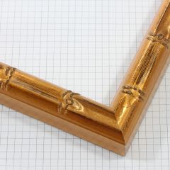 This 1 " ornate gold frame showcases a beautiful bamboo stem design that exudes elegance. Its rich, golden finish and intricate detailing make it a stunning choice for adding a touch of luxury and unique charm to any artwork or photograph.