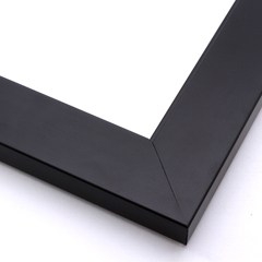 This simple, matte black frame features straight edges and a narrow, stepped lip.  

1.75 " width: ideal for medium size artworks.  The smooth face makes this frame ideal for a wide variety of photography, paintings and giclee prints.