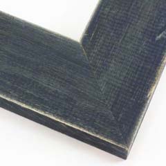 This wide, flat faced frame features rustic wood with a light wash. The natural grain shows through the thin, dusty blue varnish, giving the frame a soft, antiqued appearance.

2-1/2 " wide: ideal for medium to extra-large images.  Whether photography or paintings, rural scenes and simple images will look striking in this frame.