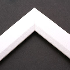 Linen liners are a great option for providing white space between art and frame.  Where glass is generally required to protect paper artworks and their mat, a linen liner does not require glass, making it perfect for paintings and Giclée prints.

This 1.5 " white liner has an authentic, soft linen texture, and a flat face with sloped inner lip.  It is ideal for small, medium or large canvas prints and oil paintings.