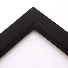 Linen liners are a great option for providing space between art and frame.  Where glass is generally required to protect paper artworks and their mat, a linen liner does not require glass, making it perfect for paintings and Giclée prints.

This 1.5 " black liner has an authentic, soft linen texture, and a flat face with sloped inner lip.  It is ideal for small, medium or large canvas prints and oil paintings.