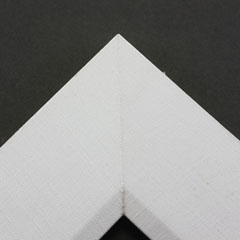Linen liners are a great option for providing white space between art and frame.  Where glass is generally required to protect paper artworks and their mat, a linen liner does not require glass, making it ideal for paintings and Giclée prints.

This 3 " white liner has an authentic, soft linen texture and a wide, flat face with sloped inner lip.  It is best suited to large and extra large (oversize) canvas prints and oil or acrylic paintings.
