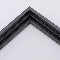 This equal stair step wood floater frame has a matte black finish. The canvas will hover neatly within the simple, modern border. 

Give an authentic, fine art display to your favourite gallery wrap canvas Giclée print or oil painting. This size is ideal for .75 to 1 " deep (thin) stretched canvases.

*Note: These canvas floaters are for stretched canvas prints and paintings, and raised wood panels.