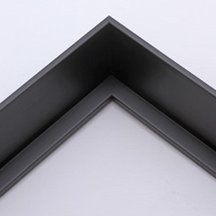 This simple, tapered edge canvas floater frame features a narrow face with a drop edge that widens internally toward the base.  This style, in a classic matte black, lends a unique hovering effect to your framed canvas. 

Display your favourite gallery wrapped Giclée print or painting with authentic, fine art style. These canvas floating frames are ideal for medium and large images mounted on 1,5 " deep (thick) stretcher bars.

*Note: These solid wood, custom canvas floaters are for stretched canvas prints and paintings, and raised wood panels.