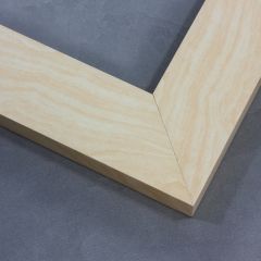 This natural wood frame features a wide, flat 2 " profile. This simple frame has a classic appearance that can go with any artwork.