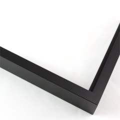 Tall, yet slim 7/16 " metal frame with a hooked profile. This moulding is frosted mars black with a slight brushed texture. It reflects diluted light.

Nielsen n117-21 Profile