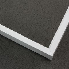 Tall, yet slim 7/16 " metal frame with a hooked profile. This moulding is flat snow white with a smooth texture. It reflects diluted light.

Nielsen n117-52 Profile
