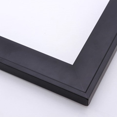 This modern, matte black frame features a very shallow curve profile and flat, raised edge.

2 " width: ideal for medium size images.  Border a black and white photograph for a classic look, or a bold oil painting or giclee print for a striking contrast.