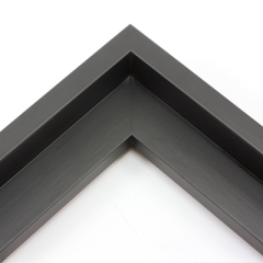 The satin black finish of this large profile floater frame creates a simple, classic look.

1.5 " depth from wall, and .5 " width: ideal for medium and large canvases on thin (3/4 " deep) stretcher bars.  Pair this frame with a painting or Giclée print for an authentic fine art display.

*Note: These solid wood, custom canvas floaters are for stretched canvas prints and paintings, and raised wood panels.