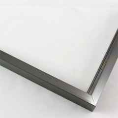 Sleek 3/8 metal frame. This frame comes in a grey-silver mirrored finish. It is highly reflective of light and creates a blurred mirror reflection. The face is smooth and the profile has a brushed metal texture.

Nielsen oem2cg Profile
