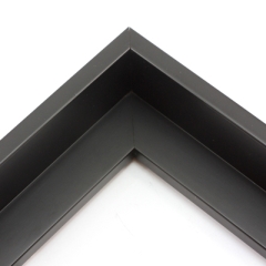 This simple, L-shape canvas floater frame features a .375 " face and deep, 1.625 " rabbet, finished with a classic matte black.

Display your favourite gallery wrapped Giclée print or painting with authentic, fine art style. These floater picture frames are ideal for medium and large canvases mounted on thick (1.5 " deep) stretcher bars.

*Note: These solid wood, custom canvas floaters are for stretched canvas prints and paintings, and raised wood panels.