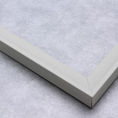 This simple, matte gray scoop frame features a flat outer edge and smooth finish.

1 " width: ideal for smaller artworks. The stark, modern colour combined with a classic shape suits this frame to a wide variety of paintings, photographs and giclee prints.