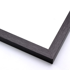 This simple frame features a grey-brown charcoal wash and delicate wood grain detailing. 

.75 " width: ideal for small artworks. The clean modern lines and rustic details of this frame make it the perfect fit for a wide variety of paintings, photos and giclee prints.