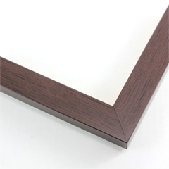This simple frame features a deep chocolate brown wash and delicate wood grain detailing. 

1.25 " width: ideal for small or medium size artworks. The clean modern lines and rustic details of this frame make it the perfect fit for a wide variety of paintings, photos and giclee prints.