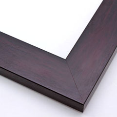 This simple, flat profile frame features a red-based walnut wash that highlights the natural wood grain.  The inner and outer edges drop at a straight, 90 degree angle.

2 " width: ideal for medium size images. The smooth style of this frame makes it suited to a wide variety of photographs, paintings and giclee prints.