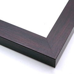 This heavy frame features simple, straight edges and a red-brown finish with wood grain details. 

Protruding 1.25 "es, a distinct division is achieved between art and wall. The deep rabbet also provides shadow box properties.

1.5 " width: ideal for medium size images.  The simple, classic nature of this frame, and it