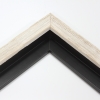 This textured floater frame, features a distressed-aged look and finished in White . Perfect for vintage look. 

1 " width: ideal for small artwork. Highlight this frames rustic undertones with a bucolic nature print or photograph.