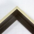 This medium, L-shaped floating contemporary canvas frame in matte black features a thin open grain natural wood face, and 2-1/8 " depth.

*Note: These solid wood, custom canvas floaters are for stretched canvas prints and paintings, and raised wood panels.