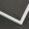 This metal picture frame has a smooth, Bright White with a flat face profile.  

.375 " width: ideal for small or medium artworks. Easily frame photographs, thicker cloth or needlework art prints.

Nielsen 93-52 Profile
