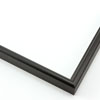 This metal picture frame has a smooth, frosted black finish with a brushed outer drop edge and curved profile.  

.375 " width: ideal for small, medium or large artworks. Easily frame photographs, thicker cloth or needlework art, or even Giclée canvas prints.