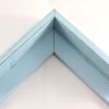 This deep L-shaped canvas floater, features distressed wood, lightly coated in sky Blue paint, revealing light peeks of black, perfect for a rustic style.

Ideal for mounting 1.5 " deep (thick) gallery wrapped canvas portraits, paintings or Giclée prints.

*Note: These canvas floaters are for stretched canvas prints and paintings, and raised wood panels.