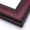 This wide frame features a smooth curve with bevelled inner and outer rims. The rich mahogany wash has a wood grain detail, and fades to black at the edges.

3 " width: ideal for large and oversize artwork. Allow the rustic wood face to highlight a bucolic nature painting or photograph, or match the black edges to a contemporary print.