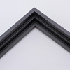 This equal stair step wood floater frame has a matte black finish. The canvas will hover neatly within the simple, modern border. 

Give an authentic, fine art display to your favourite gallery wrap canvas Giclée print or oil painting. This size is ideal for .75 to 1 " deep (thin) stretched canvases.

*Note: These canvas floaters are for stretched canvas prints and paintings, and raised wood panels.