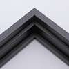This stair step floating canvas frame has a matte black finish. The canvas will hover neatly, resting on the lowest, flat edge.  

Give an authentic, fine art display to your favourite canvas Giclée print or acrylic painting. This canvas floater is ideal for medium to extra large canvases on thick (1.5 " deep) stretcher bars.

*Note: These solid wood, custom canvas floaters are for stretched canvas prints and paintings, and raised wood panels. Wood type: Jelutong