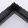This simple, tapered edge canvas floater frame features a narrow face with a drop edge that widens internally toward the base.  This style, in a classic matte black, lends a unique hovering effect to your framed canvas. 

Display your favourite gallery wrapped Giclée print or painting with authentic, fine art style. These canvas floating frames are ideal for medium and large images mounted on 1,5 " deep (thick) stretcher bars.

*Note: These solid wood, custom canvas floaters are for stretched canvas prints and paintings, and raised wood panels.