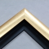 This high shine, rose gold foil floater frame features a thick curved profile.  A brushed finish reveals subtle lines and faint black spattering gives an antique look - simple, yet glamorous. A 1 " rabbet gives this frame a narrow shadow-box quality.

Ideal for medium-sized and large images.  Select an oil or watercolour painting, print, or abstract photograph.