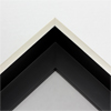 This extra tall, L-shaped floating contemporary canvas floater frame in warm silver features a thin flat face.

*Note: These solid wood, custom canvas floaters are for stretched canvas prints and paintings, and raised wood panels.