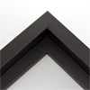 This large, L-shaped floating contemporary canvas frame in espresso features a wide flat face.

*Note: These solid wood, custom canvas floaters are for stretched canvas prints and paintings, and raised wood panels.
