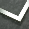 Solid 7/8 " metal frame. This frame is metallic grey-silver. It has a frosted texture covering all sides and reflects dispersed light.

Nielsen n97-14 Profile