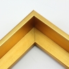 This simple, L-shape canvas floater frame features a narrow face, finished with a brushed gold foil.

Display your favourite gallery wrapped Giclée print or painting with authentic, fine art style. These floater picture frames are ideal for medium and large canvases mounted on thick (1.5 " deep) stretcher bars.

*Note: These solid wood, custom canvas floaters are for stretched canvas prints and paintings, and raised wood panels.