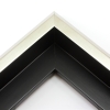 This unique floater frame for stretched canvas features a narrow, 0.5 " face that falls into a steep reverse slant toward the outer edge of the frame.  The modern style is finished in frosted silver on the face and outer edge.

Ideal for mounting medium to extra large, thick (1.5 " deep) gallery wrapped canvas portraits, paintings or Giclée prints. The canvas will extend slightly farther than the face of the frame. 

*Note: These solid wood, custom canvas floaters are for stretched canvas prints and paintings, and raised wood panels.