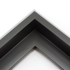 This unique floater frame for stretched canvas features a narrow, 0.5 " face that falls into a steep reverse slant toward the outer edge of the frame.  The modern style is finished in matte black.

Ideal for mounting medium to extra large, thick (1.5 " deep) gallery wrapped canvas portraits, paintings or Giclée prints. The canvas will extend slightly farther than the face of the frame. 

*Note: These solid wood, custom canvas floaters are for stretched canvas prints and paintings, and raised wood panels.